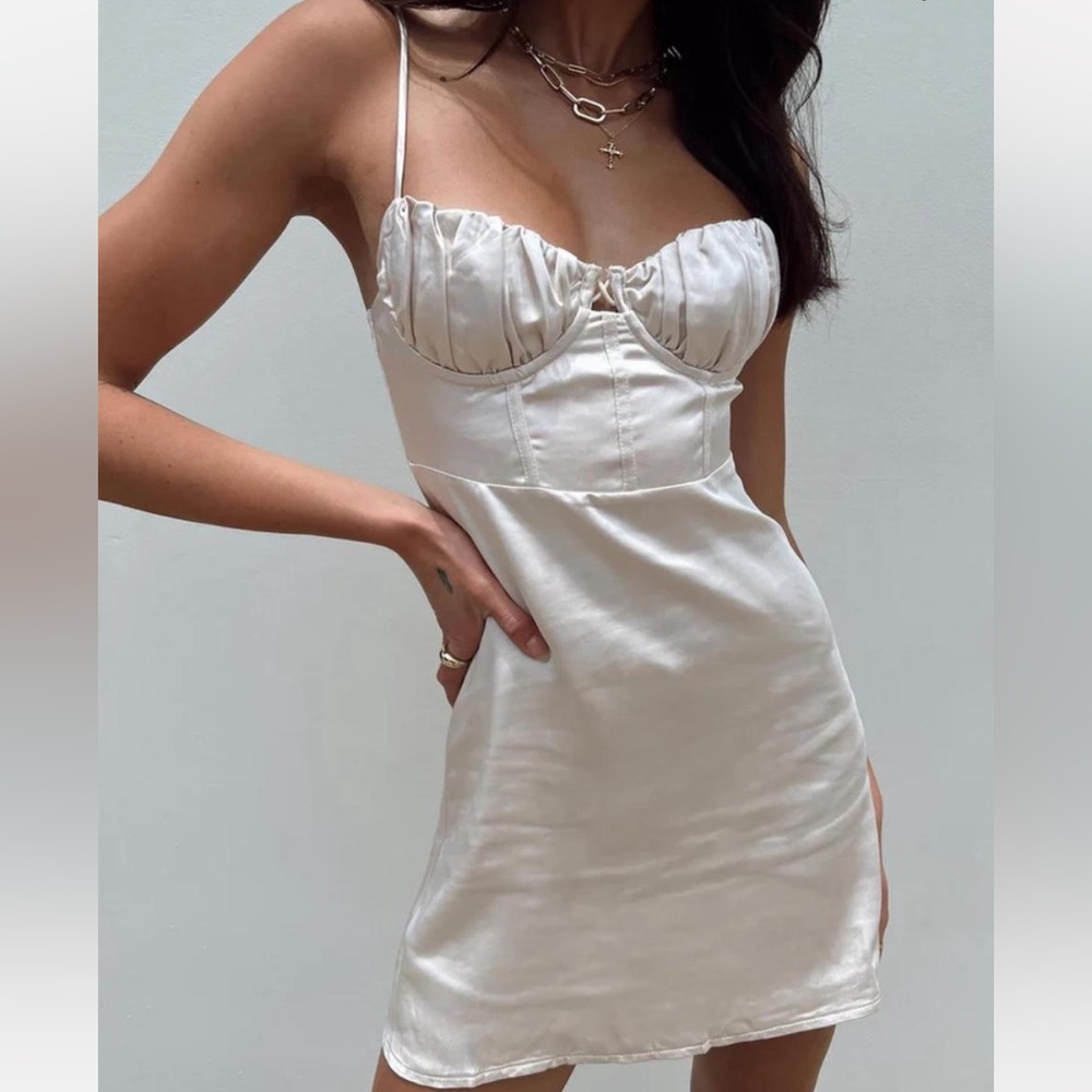 princess polly bustier satin mini dress
